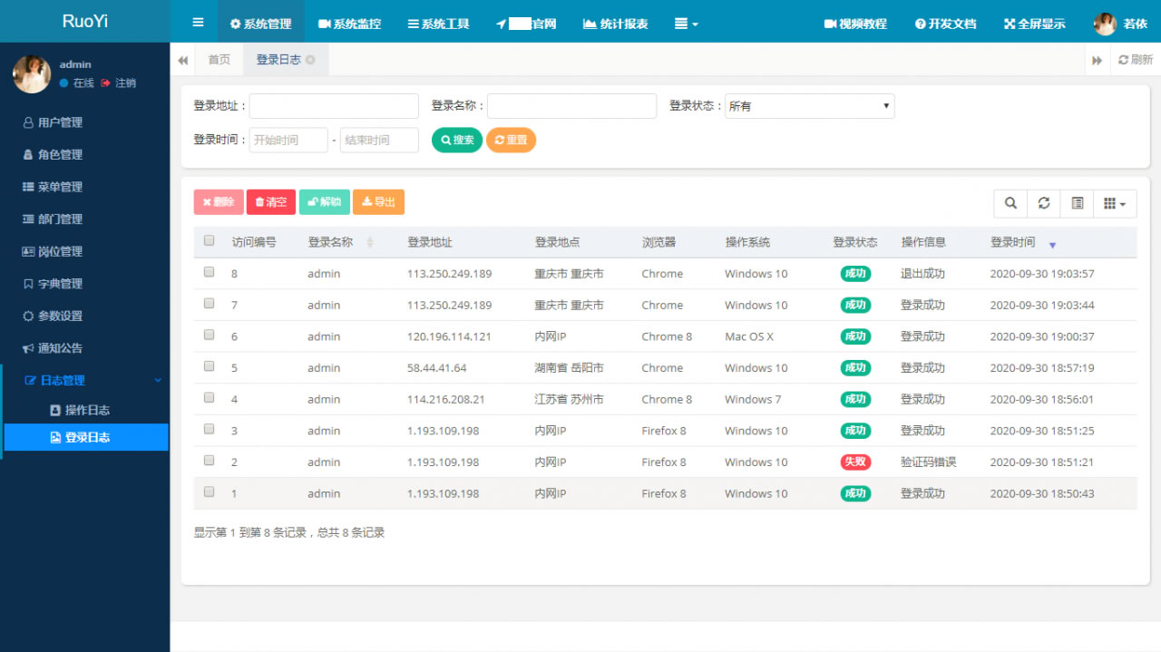 RuoYi若依管理系统最新版 基于SpringBoot的权限管理系统 其它源码 第2张-青柠资源网