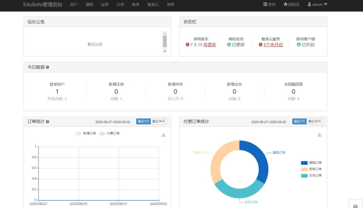 精品在线网校教育点播系统源码 EduSoHo7.5.15的搭建配置教程 其它源码 第7张-青柠资源网 精品在线网校教育点播系统源码 EduSoHo7.5.15的搭建配置教程 其它源码 第7张