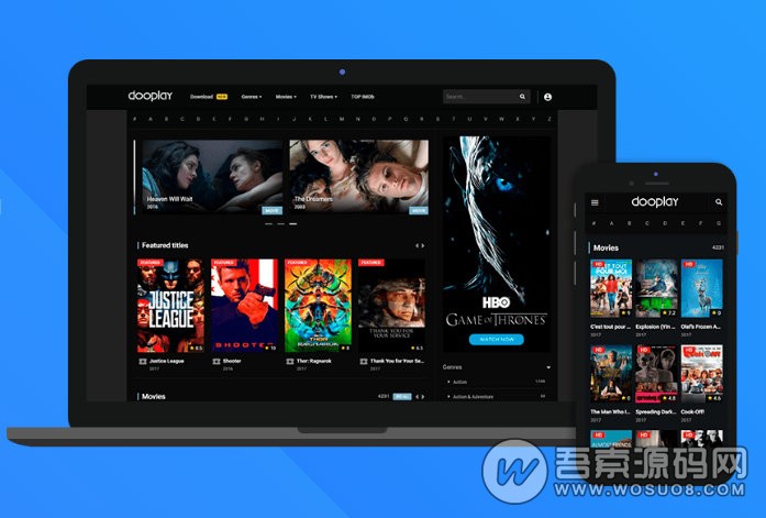WordPress主题:DooPlay v2.2.3 响应式设计的电影/视频主题 手机自适应浏览 WordPress主题 第1张-青柠资源网